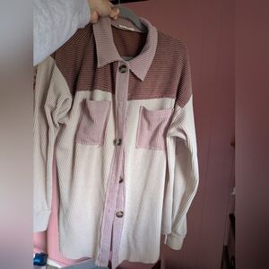 Ribbed Button Down Top